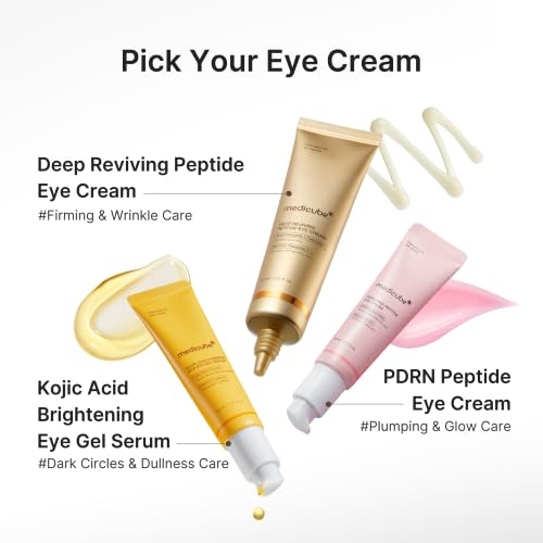 Image of medicube Eye Serum with Deep Reviving Peptide | Eye Treatment Serum with Multi Peptides, Niacinamide & Squalane | Reduces Signs of Aging and FIne Lines | Korean Skincare, 1.01 fl.oz