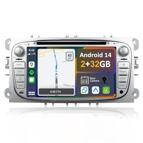 【Android 14-2GB RAM + 32GB ROM】Octa Core-supporta il controllo del volante-Schermo IPS multi-touch da 7 pollici e design Smart UI, coerenti sotto angoli di visione diversi fino a 178°