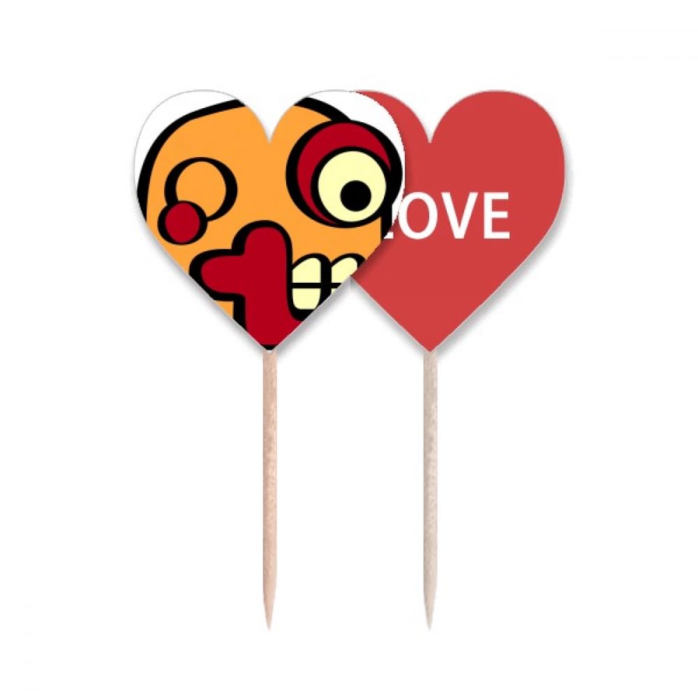Cure-dents drapeau indien Love Heart en bois pour apéritif et buffet de fête