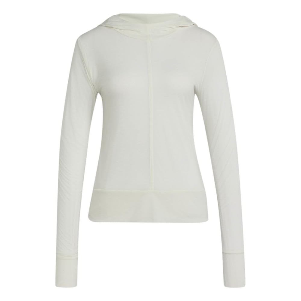 adidas Kobiety Soft Lux Sheer Hooded Long-Sleeve Shirt, off white, S