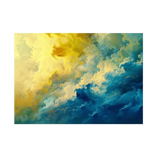 Wandkunst toile d'art mural nuage abstrait déco grand format 80x120cm salon