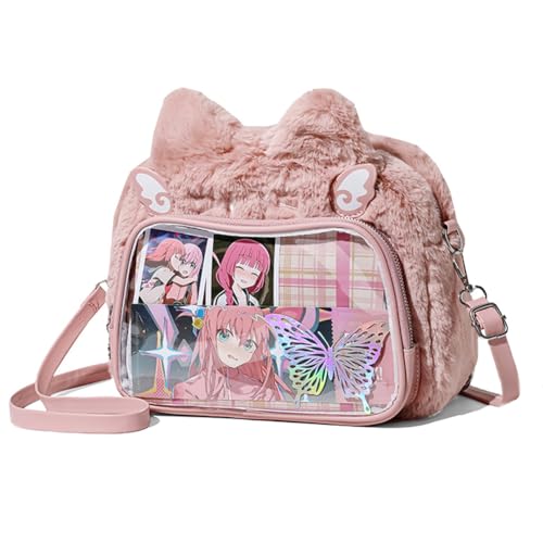 Image of Cute Cat Ita Bag Pin Display Backpack Kawaii Furry Ita Bag Crossbody Y2k Aesthetic Shoulder Purse(Pins NOT Included)