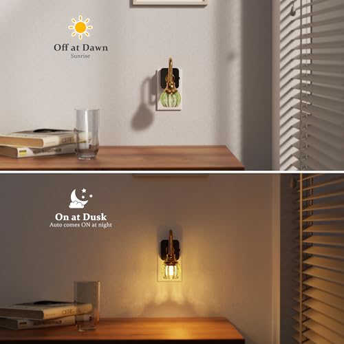 Image of JandCase Night Light, Night Lights Plug into Wall Green Tulip 2 Pack