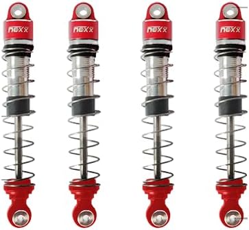 Nexx Racing Oil Shock (4pcs) for RC Car 1/18 TRX4M, 1/24 SCX24 - Remote Control Car Parts (HELIDIRECT) (TRX4M - Black)