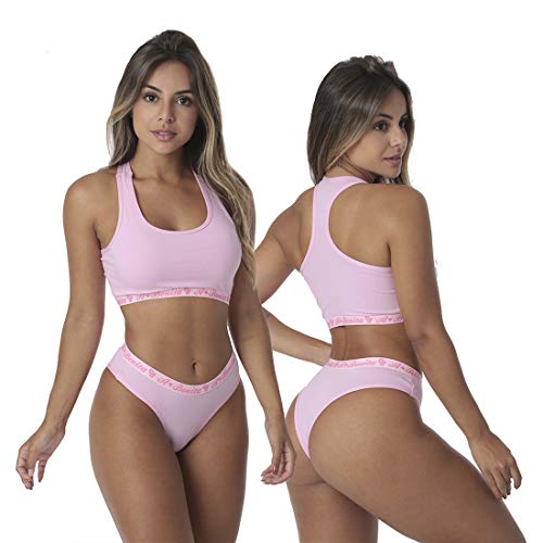 Kit com 3 conjuntos Top + Calcinha Algodão Click