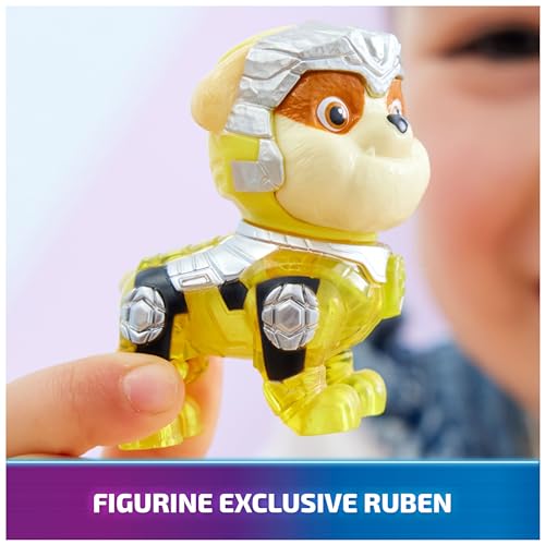 Paw Patrol - Pat Patrouille - Véhicule + Figurine Ruben du Film - Voiture Figurine À Collectionner - Sons Lumières - Pat Patrouille Jouet - Voiture pour Enfant 3 Ans et +
