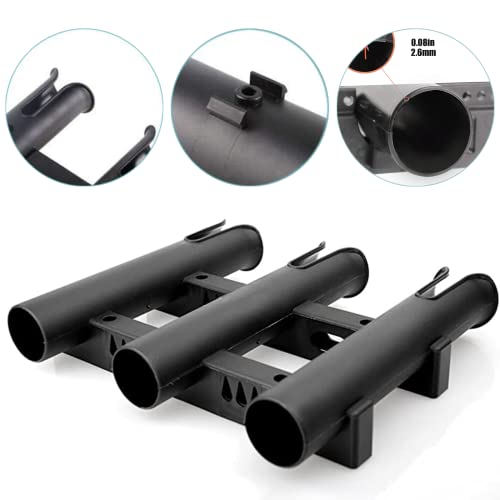 Bigtron Fishing Rod Holder Bracket, Tube 3 Rod Rack, Fishing Rod For Boat Kayak Garage Storage Or Truck With Screws Side-Mount (Black) (1) #TOP3