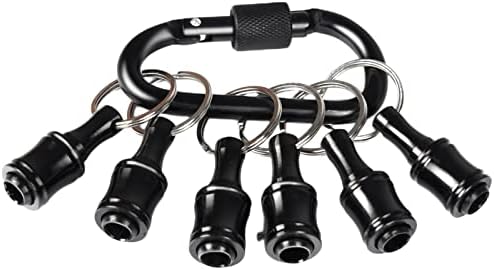 FACAINCXS Bit Holder 1/4 inch Hex Shank Screwdriver Bits Holder Extension Bar Keychain Screw Adapter Drill Change Hand-held Screwdrivers Drill Bits Holder Portable (Black)