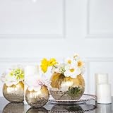 Efavormart 6' Gold Foiled Crackle Glass Flower Vase, Bubble Vase