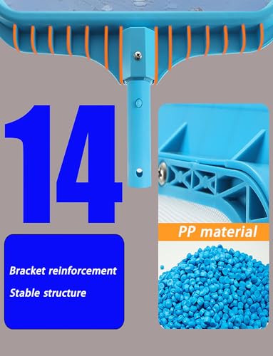 Épuisette de piscine, râteau à feuilles robuste avec sac en maille de nylon fin profond – Nettoyage rapide, bord facile pour ramasser et enlever les débris