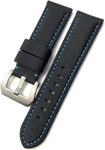 Bracelet de montre nylon cuir 24mm durable pour Panerai LUMINOR