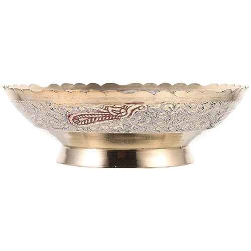 HOMSFOU Buddhist Fruit Tray Buddhist Plate Offering Bowls Temple Fruit Tray Food Dessert Snack Plate for Altar Use Rituals Incense Smudging Decoration Buddhist Supplies