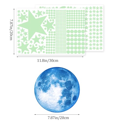 603 Stück Leuchtsterne Kinderzimmer Sterne Mond Leuchtend Aufkleber Wandsticker Selbstklebend kinder Planeten Sonnensystem Rakete Wand Aufkleber Sternenhimmel Leuchtsticker Schlafzimmer Wandtattoo