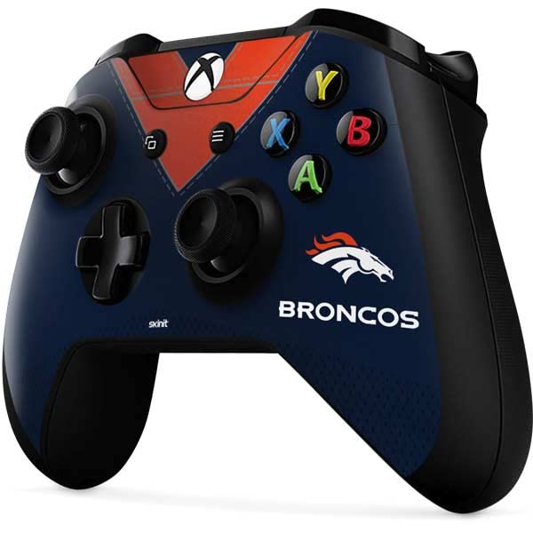 Skinit Decal Gaming Skin Compatible with Xbox One X Controller - Officially Licensed NFL Denver Broncos Team Jersey Design