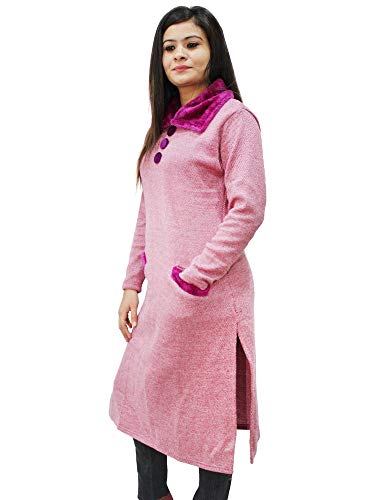 Image of Matelco Women's Wool Straight Kurti for Winters (Ad04Caz45 Black Parent).