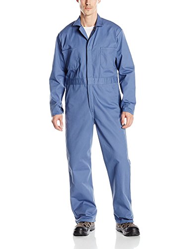 Red Kap Men's Snap Front Cotton Coverall, Oversized Fit, Long Sleeve, Postman Blue, 58