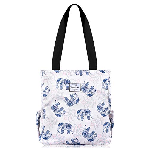 Image of KAMO Floral Tote Bag - Waterproof Lightweight Handbags Travel Shoulder Bag for Hiking Yoga Gym Swimming Travel Beach