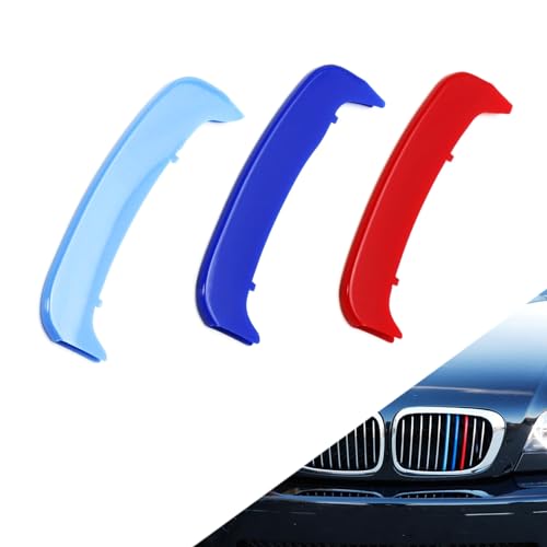 Image of Grille color stripes Compatible with bmw accessories 02-05 BMW E46 LCI 3 Series 4-Door Sedan 323i 325i 328i 330i, 00-03 E46 Pre-LCI 3 Series 2-Door Coupe 325ci 330ci and 00-06 M3