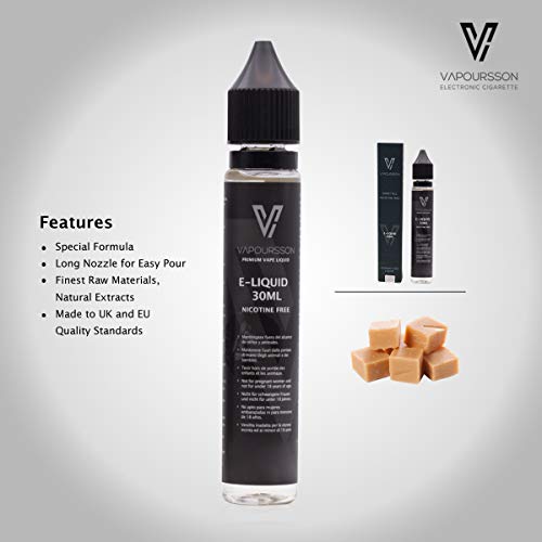 Vapoursson 30ml Toffee E Liquid 0mg, Neue Shortfill Flaschen, Premium Qualitatsformel nur mit hochwertigen Zutaten… – Bild 3