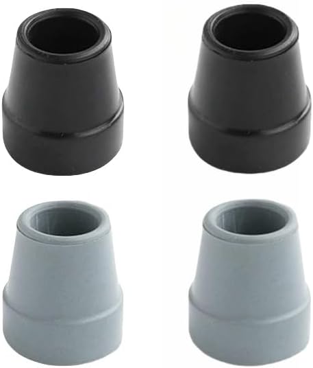 Miniatura 7 de Paquete de 4 puntas de bastón cuádruple de 58 pulgadas, resistentes puntas de goma de repuesto de metal resistente, patas de goma reforzadas para