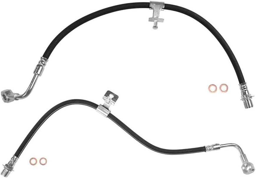 Front Brake Hydraulic Hose - Front Brake Hose Right and Left, Brake Line Hose Kit, fits Chevrolet C10 1981-1986 fits Chevy C10 1981-1986 fits Chevrolet C10 Suburban 1981-1986, Set of 2