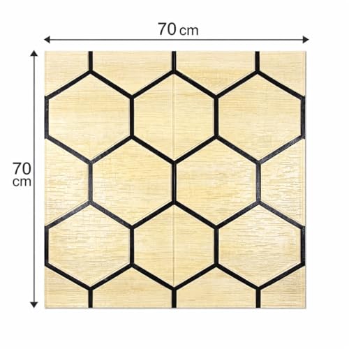 Image of Barebeauty 3D Wall Panel Wallpaper, Self Adhesive PE Foam Brick Sticker, Waterproof Wall Covering for Home Decor, 70 x 70 cm (Pack of 10, 52.7 Sq. Ft. Approx)