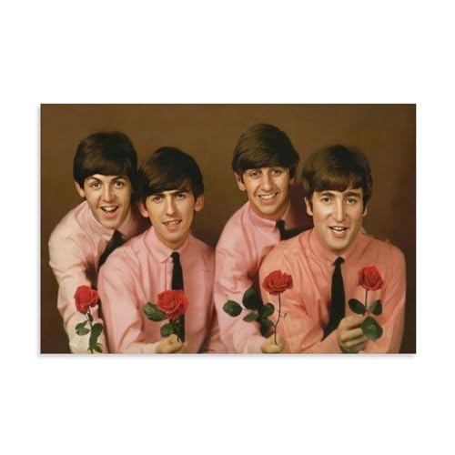 LUISAS Poster d’art vintage des Beatles sur toile – Impression d’art moderne pour chambre à coucher – 30 x 45 cm - Les Beatles, Paul McCartney, John Lennon, RIngo Starr, George Harrison LUISAS Poster d'art vintage des Beatles sur toile - Impression d'art moderne pour chambre à coucher - 30 x 45 cm