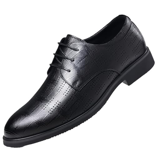 Mens Modern Fashion Oxfords Dress Shoes, Round Toe Lace-up Formal Tuxedo Business Shoes