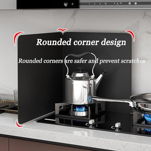 Protector contra salpicaduras de cocina plegable de acero inoxidable para estufa de 3 lados 3