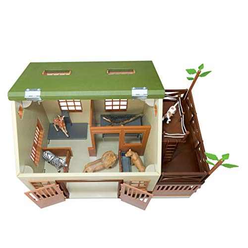 Image of Terra by Battat Animal Hospital Wooden Vet Clinic Toy Barn Playset | 15-piece wooden animal hospital with openable rooftop, ladder, 5 fences, 2 trees, exam table and scale, Playsets, 3+ Years