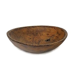Colonial Tin Works Primitive Large Farmhouse Bowl with Hole Brown