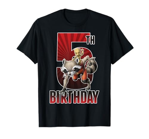 T-shirt Marvel Rocket et Baby Groot 5 ans vêtement anniversaire coton