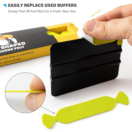 Image of Gomake Vinyl Squeegee Buffer 30PCS Pre-Cut Felt for Window Tint Wet or Dry Vinyl /PPF Application (Green)