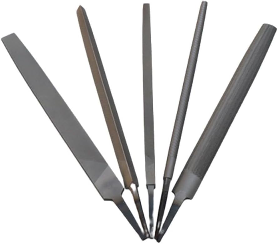 150mm Steel Files for Metalwork Includes Flat, Round, Half Round, Triangular, and Square Designs (Round file)