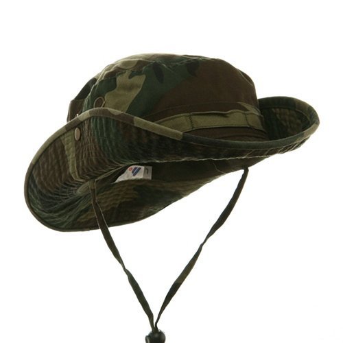 Mega Cap Wholesale Washed Cotton Fishing Hunting Hiking Outdoor Bucket Hat W/Chin Cord (Black, Size M) - 21249 #TOP1