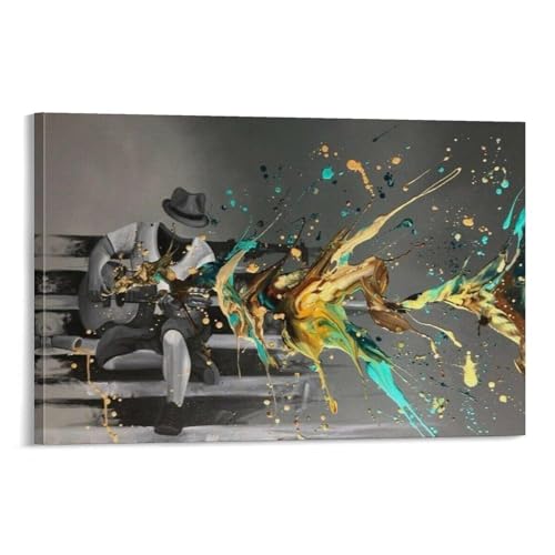 Peinture à l'huile abstraite TONGYINLI musique 50x70 cm pour salon