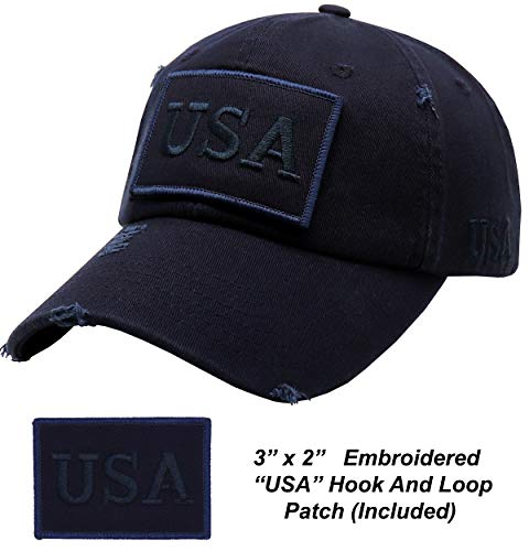 Image of Antourage American Flag Unisex Baseball Hat for Men and Women | USA Flag Mesh Snapback Flat Visor Cap + 2 Patriotic Patches