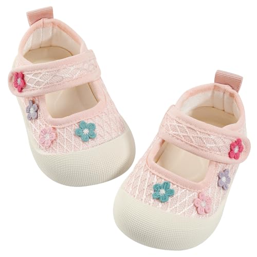 GEMYSE Baby Girls Shoes Non-Slip Infant First Walker Sneakers Pink