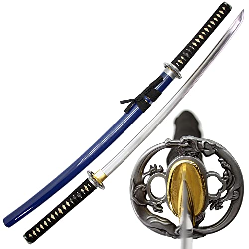 MAKOTO Handmade Navy Blue Sharp Katana Samurai Sword 40