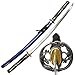 MAKOTO Handmade Navy Blue Sharp Katana Samurai Sword 40", Dragon Round Tsuba