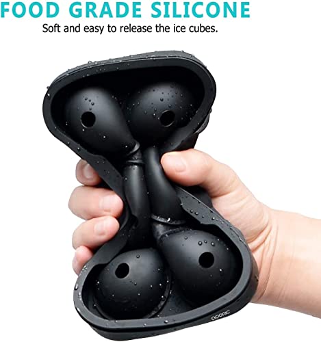 Ice Cube Tray, Large Square Ice Tray And Sphere Ice Ball Maker With Lid For Whiskey, Reusable And Bpa Free (Silicone Ice Cube Molds Set Of 2) #TOP1