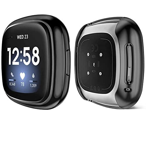 Tobfit [2 unidades] Pulseiras de metal compatíveis com Fitbit Versa 3/Fitbit Sense, com [2 x capas p