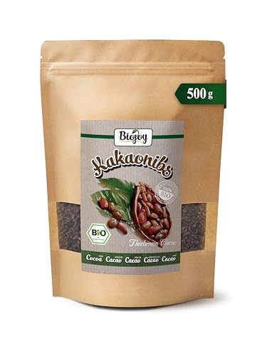 Biojoy Grué de Cacao BIO (500 g), crus et sans sucre ajouté, Cacao nibs (Theobroma cacao)