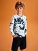 Haloumoning Boys Tie Dye Shirts Kids Long Sleeve Crewneck Shirt Casual Hippies Tees Tops 5-14 Years Grey