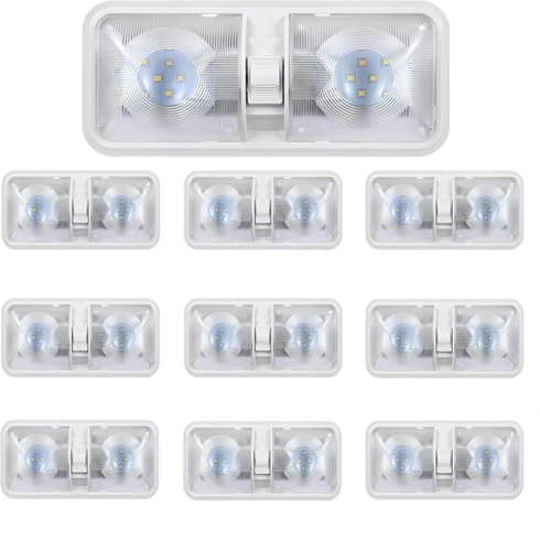 Image of 12 Volt LED RV LED Lights with ON /Off Switch - Daylight 6500K 8W 600LM, Interior Lighting for RV Van Trailer Camper Boat - Pack of 10