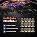 HiSport Stainless Steel Fuel Injector Filter Basket Pack of 50, 8.7×3.8×13.2mm Compatible with fuel injector Universal Repair Set