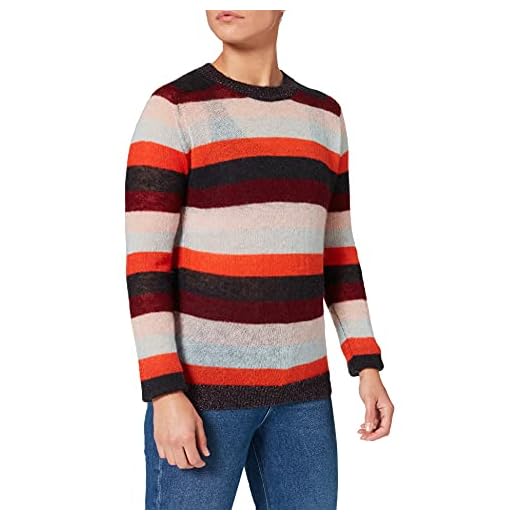 Scotch & Soda Maison Knitted Crew Neck In Colourful Stripes, suéter Mujer, (Combo A 17), Large