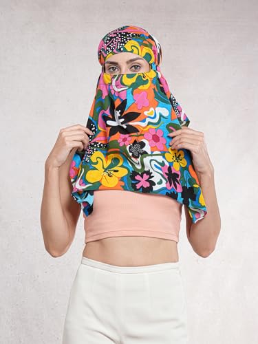Image of Multipurpose Mask Cum Scarf for Women Cotton I Face Cover for Women I Sun Protection and Summer Wear Scarf