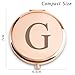 QUSTGO Personalized Gift for Women Girls Her, Custom Gifts for Adult Teen, Monogram Alphabet Initial Compact Mirror, Goodie Bag & Basket Stuffers for Galentines Day, Valentines Day, Birthday