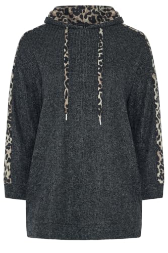 Image of Yours Curve Leopard Print Hoodie - Women's - Plus Size Curve